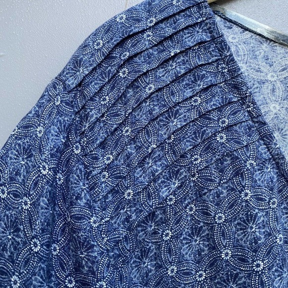 Sanctuary Women's Romper Size L Naomi Printed Pintuck Navy - Picture 8 of 10